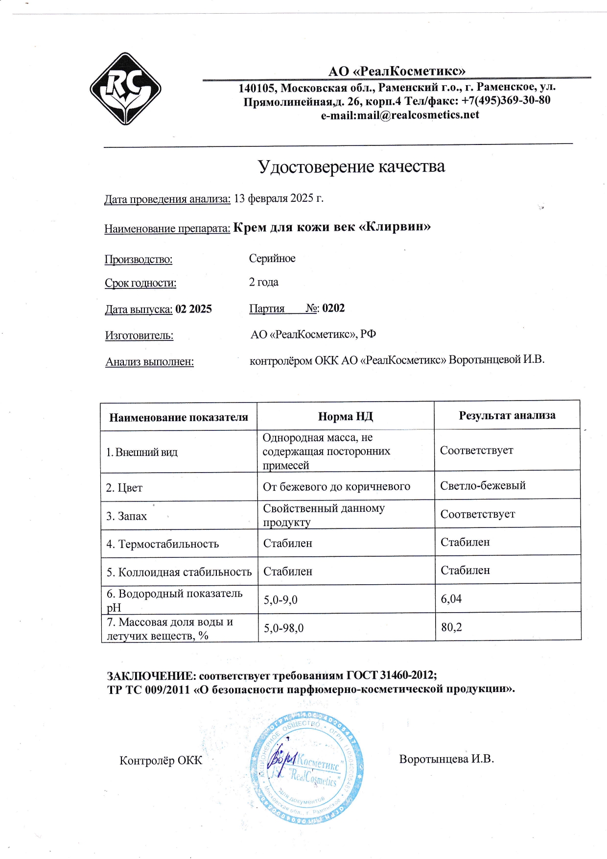 Паспорт №0220250202